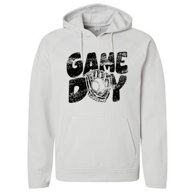 Game Day Baseball Happy Mothers Day Funny Gift Women Men Performance Fleece Hoodie