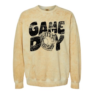 Game Day Baseball Happy Mothers Day Funny Gift Women Men Colorblast Crewneck Sweatshirt