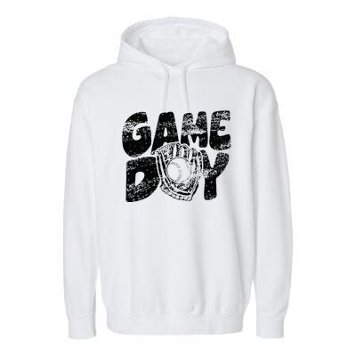 Game Day Baseball Happy Mothers Day Funny Gift Women Men Garment-Dyed Fleece Hoodie