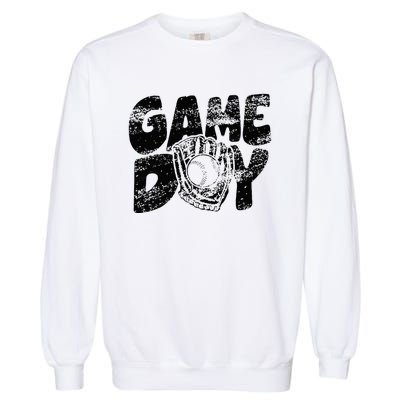 Game Day Baseball Happy Mothers Day Funny Gift Women Men Garment-Dyed Sweatshirt