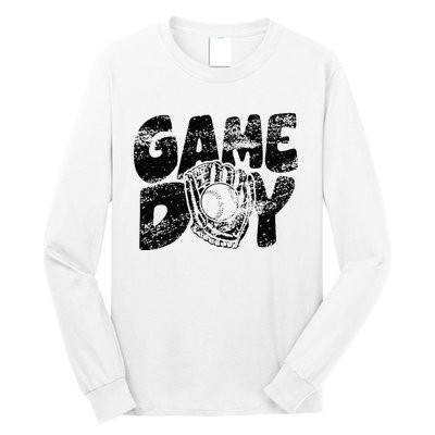 Game Day Baseball Happy Mothers Day Funny Gift Women Men Long Sleeve Shirt