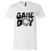 Game Day Baseball Happy Mothers Day Funny Gift Women Men V-Neck T-Shirt