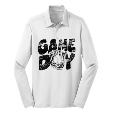 Game Day Baseball Happy Mothers Day Funny Gift Women Men Silk Touch Performance Long Sleeve Polo