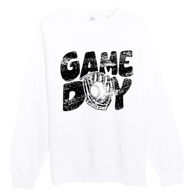 Game Day Baseball Happy Mothers Day Funny Gift Women Men Premium Crewneck Sweatshirt