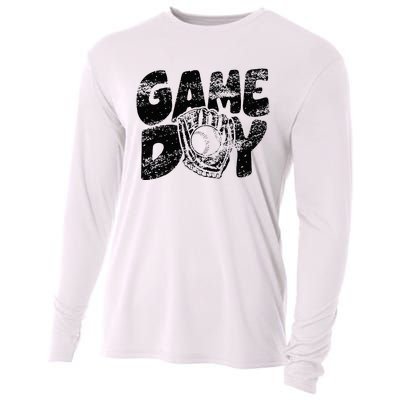 Game Day Baseball Happy Mothers Day Funny Gift Women Men Cooling Performance Long Sleeve Crew