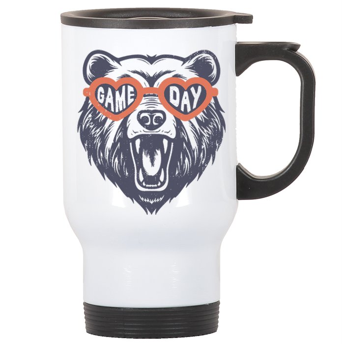 Game Day Bear Stainless Steel Travel Mug