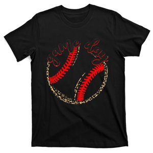 Game Day Baseball Life Softball Life Mom Mothers Day Leopard T-Shirt