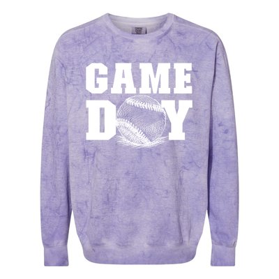 Game Day Baseball Funny Gift Mom Game Day Baseball Funny Gift Baseball Gift Colorblast Crewneck Sweatshirt