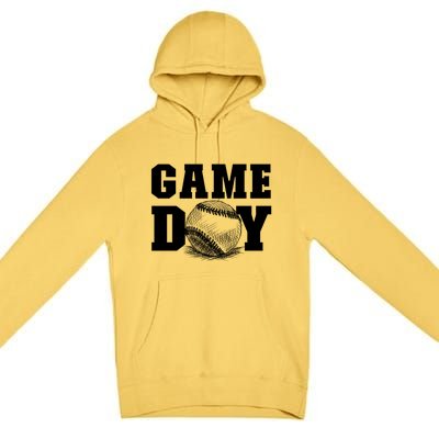 Game Day Baseball Funny Gift Mom Game Day Baseball Funny Gift Baseball Gift Premium Pullover Hoodie