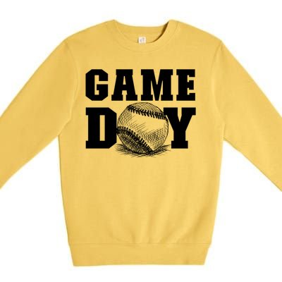 Game Day Baseball Funny Gift Mom Game Day Baseball Funny Gift Baseball Gift Premium Crewneck Sweatshirt