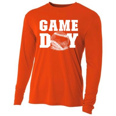 Game Day Baseball Funny Gift Mom Game Day Baseball Funny Gift Baseball Gift Cooling Performance Long Sleeve Crew