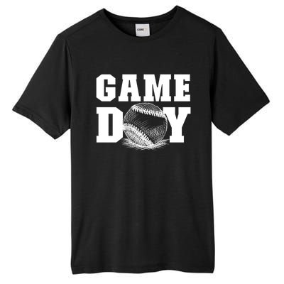 Game Day Baseball Funny Gift Mom Game Day Baseball Funny Gift Baseball Gift Tall Fusion ChromaSoft Performance T-Shirt