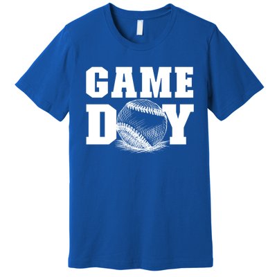 Game Day Baseball Funny Gift Mom Game Day Baseball Funny Gift Baseball Gift Premium T-Shirt