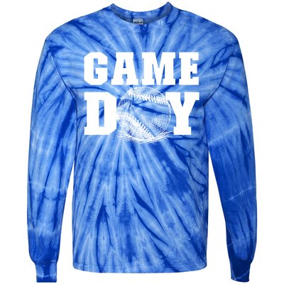 Game Day Baseball Funny Gift Mom Game Day Baseball Funny Gift Baseball Gift Tie-Dye Long Sleeve Shirt