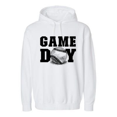 Game Day Baseball Funny Gift Mom Game Day Baseball Funny Gift Baseball Gift Garment-Dyed Fleece Hoodie