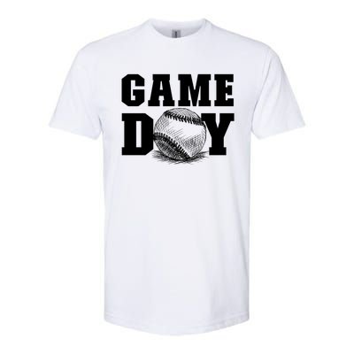 Game Day Baseball Funny Gift Mom Game Day Baseball Funny Gift Baseball Gift Softstyle CVC T-Shirt