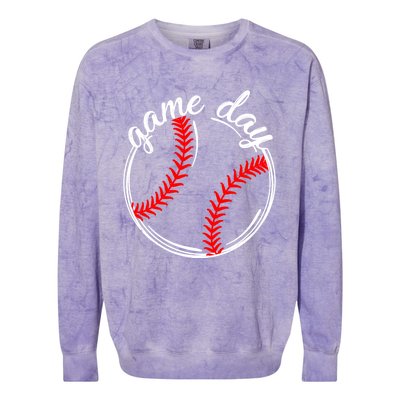 Game Day Baseball Softball Life For Mom Dad Son Daughter Gift Colorblast Crewneck Sweatshirt