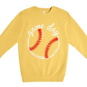 Game Day Baseball Softball Life For Mom Dad Son Daughter Gift Premium Crewneck Sweatshirt