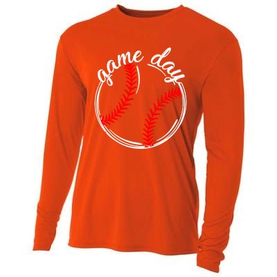 Game Day Baseball Softball Life For Mom Dad Son Daughter Gift Cooling Performance Long Sleeve Crew