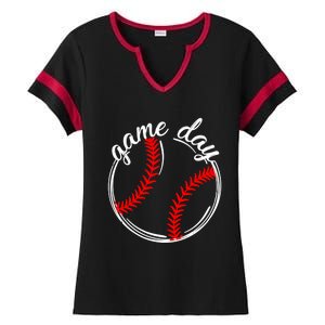 Game Day Baseball Softball Life For Mom Dad Son Daughter Gift Ladies Halftime Notch Neck Tee