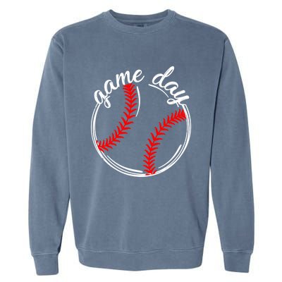 Game Day Baseball Softball Life For Mom Dad Son Daughter Gift Garment-Dyed Sweatshirt