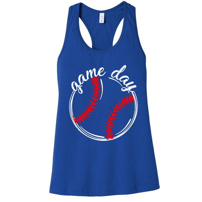 Game Day Baseball Softball Life For Mom Dad Son Daughter Gift Women's Racerback Tank