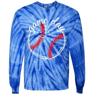 Game Day Baseball Softball Life For Mom Dad Son Daughter Gift Tie-Dye Long Sleeve Shirt