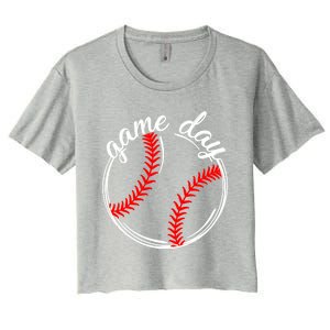 Game Day Baseball Softball Life For Mom Dad Son Daughter Gift Women's Crop Top Tee