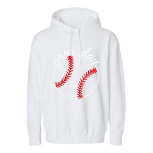 Game Day Baseball Softball Life For Mom Dad Son Daughter Gift Garment-Dyed Fleece Hoodie