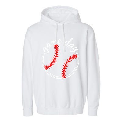 Game Day Baseball Softball Life For Mom Dad Son Daughter Gift Garment-Dyed Fleece Hoodie