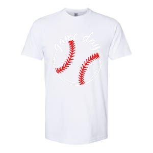 Game Day Baseball Softball Life For Mom Dad Son Daughter Gift Softstyle CVC T-Shirt