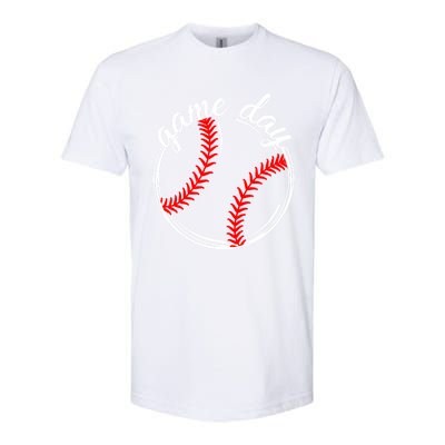 Game Day Baseball Softball Life For Mom Dad Son Daughter Gift Softstyle CVC T-Shirt