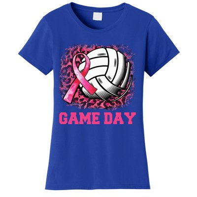 Game Day Breast Cancer Awareness Ribbon Pink Volleyball Women's T-Shirt