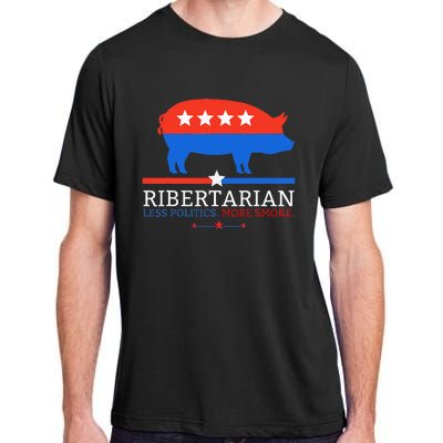 Grilling Dad Bbq Ribertarian Funny Politics Adult ChromaSoft Performance T-Shirt