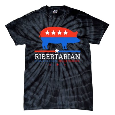 Grilling Dad Bbq Ribertarian Funny Politics Tie-Dye T-Shirt