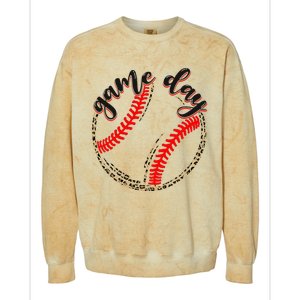 Game Day Baseball Life Softball Life Mom Mothers Day Leopard Colorblast Crewneck Sweatshirt