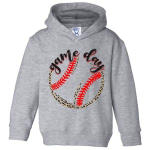 Game Day Baseball Life Softball Life Mom Mothers Day Leopard Toddler Hoodie