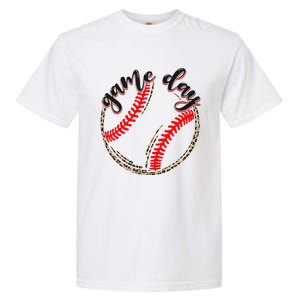 Game Day Baseball Life Softball Life Mom Mothers Day Leopard Garment-Dyed Heavyweight T-Shirt