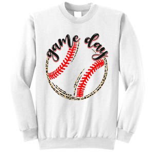 Game Day Baseball Life Softball Life Mom Mothers Day Leopard Sweatshirt