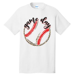 Game Day Baseball Life Softball Life Mom Mothers Day Leopard Tall T-Shirt