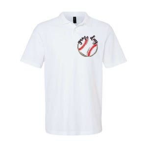 Game Day Baseball Life Softball Life Mom Mothers Day Leopard Softstyle Adult Sport Polo