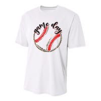 Game Day Baseball Life Softball Life Mom Mothers Day Leopard Youth Performance Sprint T-Shirt