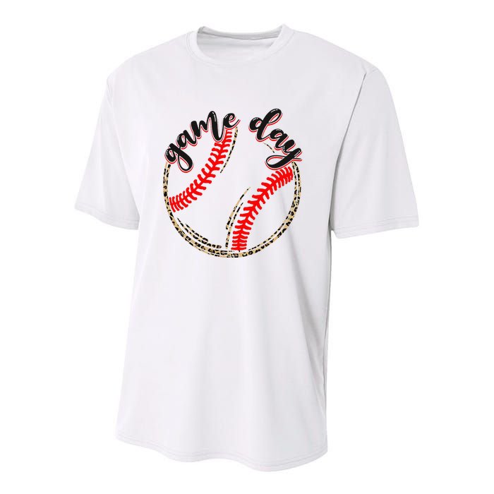 Game Day Baseball Life Softball Life Mom Mothers Day Leopard Youth Performance Sprint T-Shirt