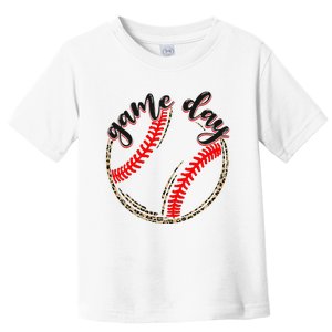 Game Day Baseball Life Softball Life Mom Mothers Day Leopard Toddler T-Shirt