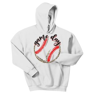 Game Day Baseball Life Softball Life Mom Mothers Day Leopard Kids Hoodie