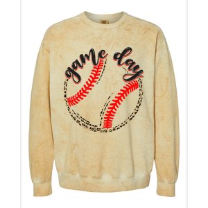 Game Day Baseball Life Softball Life Mom Mothers Day Leopard Colorblast Crewneck Sweatshirt