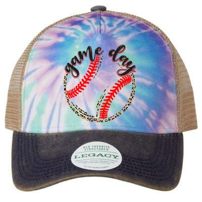 Game Day Baseball Life Softball Life Mom Mothers Day Leopard Legacy Tie Dye Trucker Hat