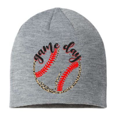 Game Day Baseball Life Softball Life Mom Mothers Day Leopard Sustainable Beanie