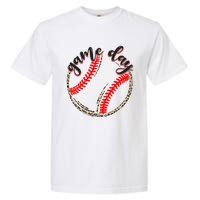 Game Day Baseball Life Softball Life Mom Mothers Day Leopard Garment-Dyed Heavyweight T-Shirt