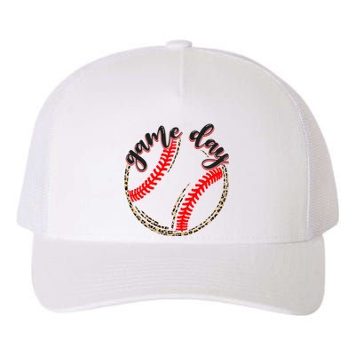 Game Day Baseball Life Softball Life Mom Mothers Day Leopard Yupoong Adult 5-Panel Trucker Hat